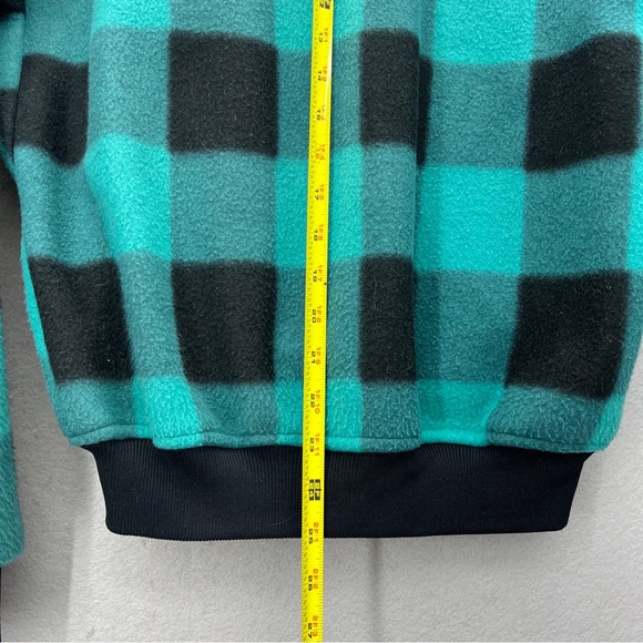 VTG 90's Columbia Bugaboo Teal Plaid Fleece Liner Jacket Size Small/Medium - Picture 6 of 6